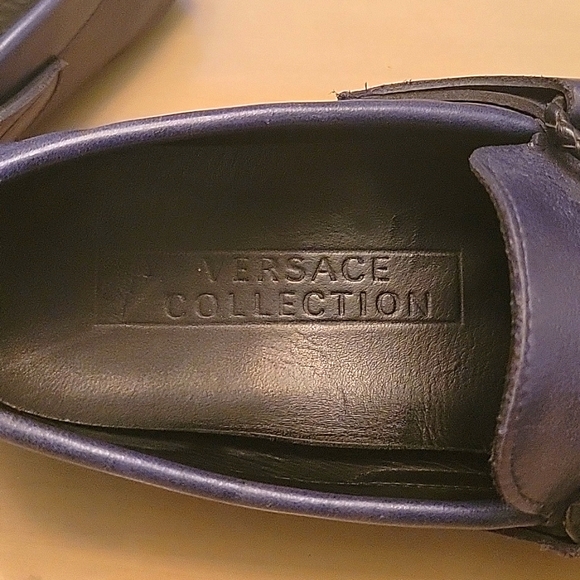 Versace Dress Shoe Loafers Blue Size 42 Eur - Picture 4 of 4